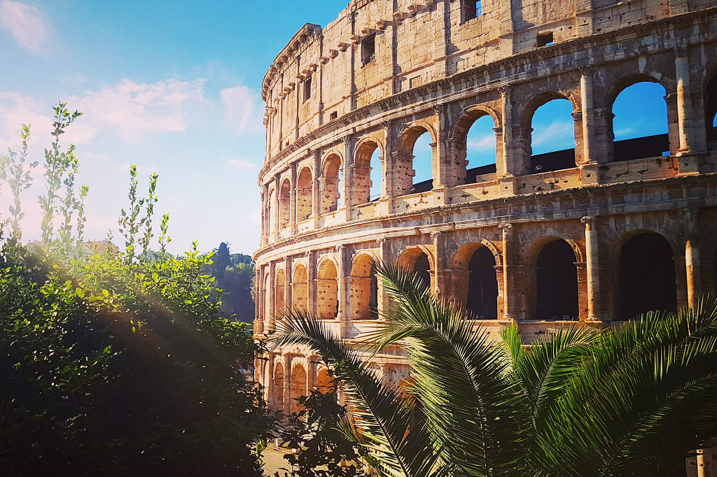 Colosseum at sunrise in Rome, Italy Colosseum at sunrise in Rome, Italy