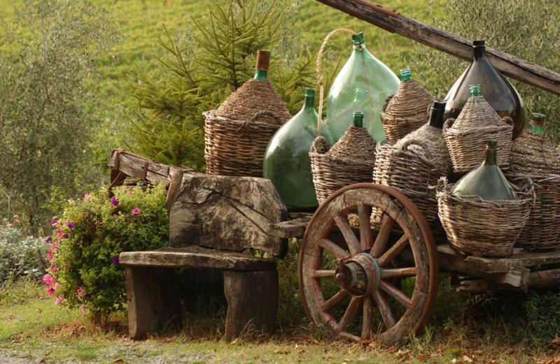 A cart full of wine bottles.