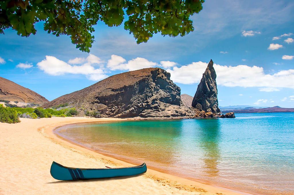 Pinnacle Rock on Bartolome Island, Galapagos Pinnacle Rock on Bartolome Island, Galapagos