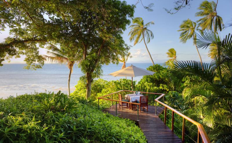Private dining area at the Royal Davui in Fiji. Photo courtesy of Royal Davui.