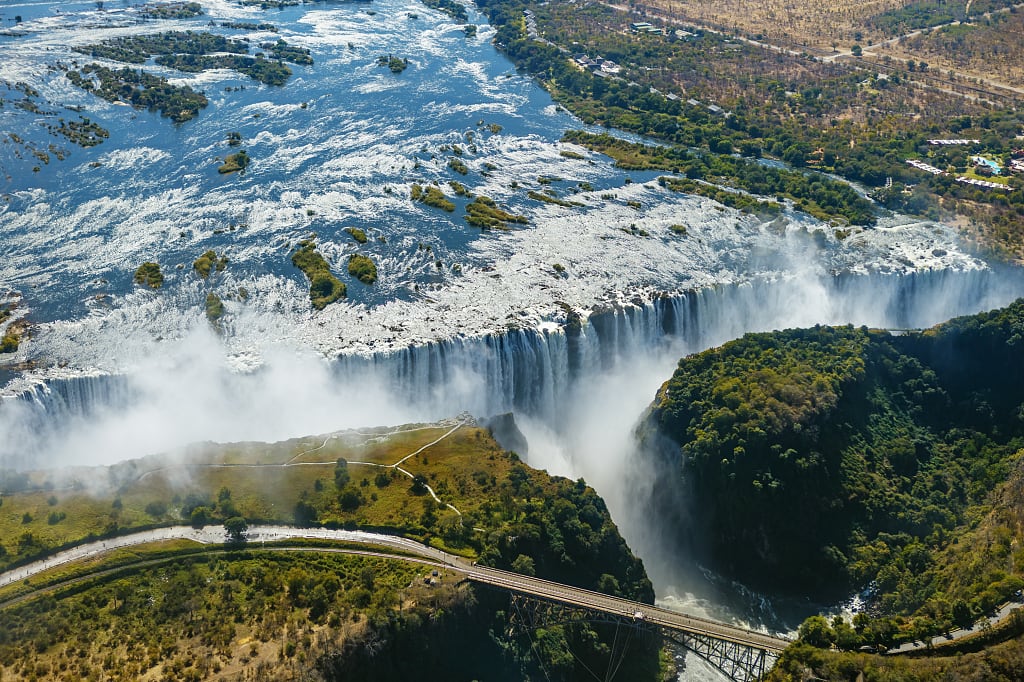 Aerial view of Victoria Falls Aerial view of Victoria Falls