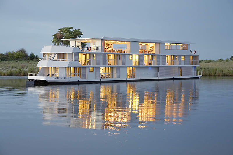 Luxurious river safari on the Zambezi Queen. Photo courtesy Zambezi Queen Luxurious river safari on the Zambezi Queen