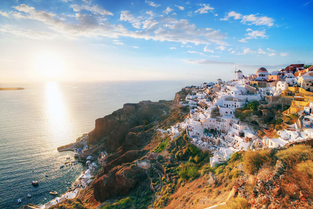 Oai, Santorini at sunset Oai, Santorini at sunset
