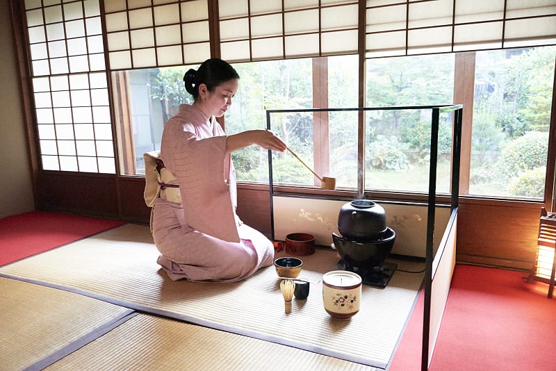 Traditional tea ceremony in Kyoto, Japan.