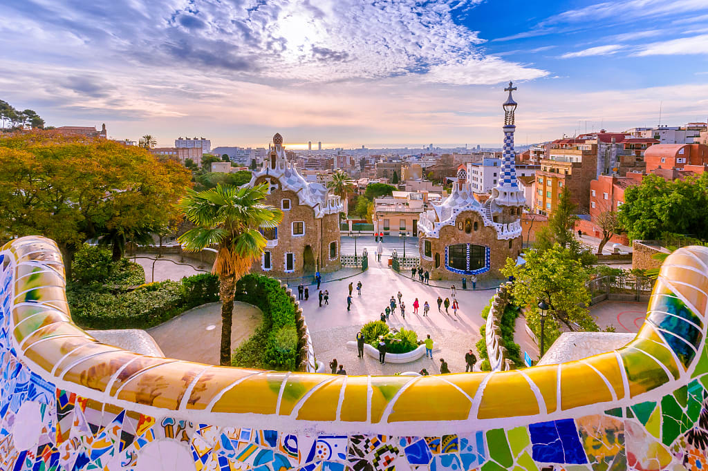 Park Guell in Barcelona, Spain. Park Guell in Barcelona, Spain.