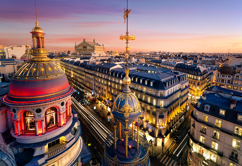 View of Paris at night.