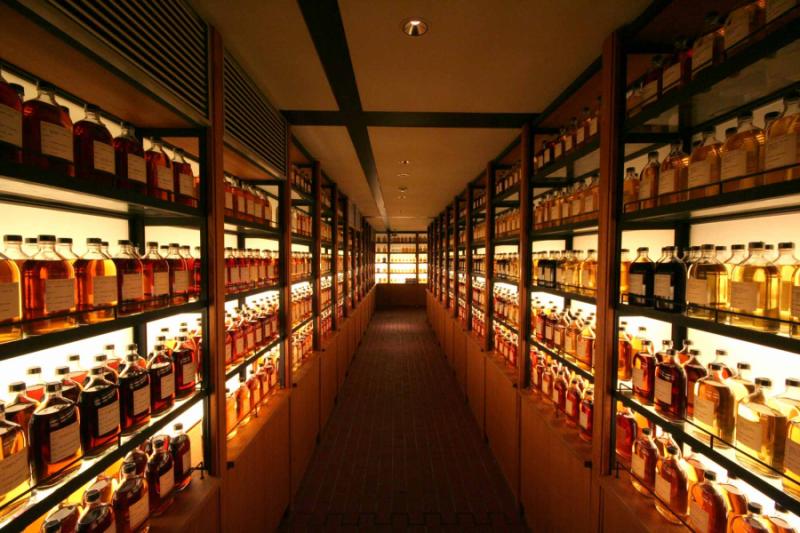 Whisky library at Yamazaki Distillery. Photo by yukink on Flickr.
