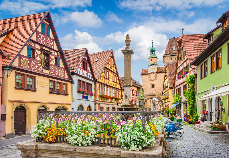 The town of Rothenburg in Bavaria.